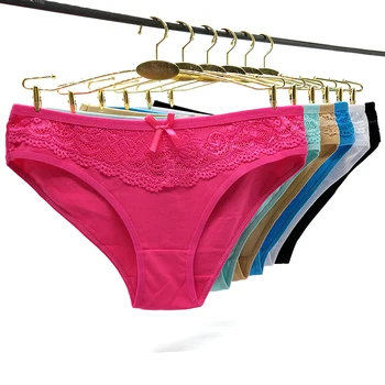 

Pack of 84 Plain Cotton Bikini Panties Laced Lady Underpants Women Short Brief Underwear Hot Girl Pants Sexy Lingerie Wholesale