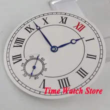 Parnis 38,9 мм белый стериальный циферблат римские цифры Циферблат подходит ETA 6498 ручной обмотки механизм+ синие стрелки D104