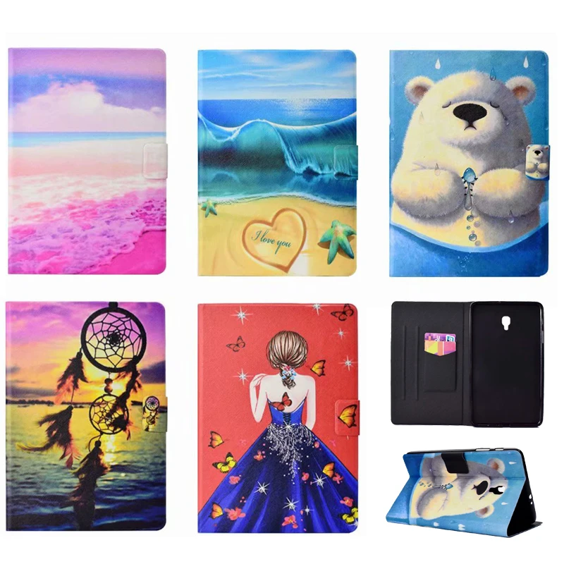 

New 3D Printer PU Leather Tablet Cover Stand Tablets Case For Samsung Galaxy Tab A 8.0 T380 T385 SM-T385 2017 With Card Slots