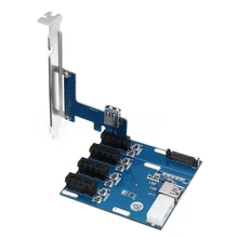 USB 3.0 PCI-E Post Card 1X Expansion Kit PCI-E To PCIe Riser Card 1 to 4 Ports Switch Multiplier Hub Pci Sata Adapter dovewill pci e sata 3 to usb 3 0 4 port pci express expansion card 4 usb 3 0 ports