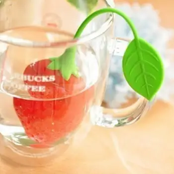 

Silicone tea filler bag Strawberry shape silicon tea infuser strainer LX6892