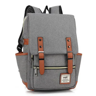 Small grey Холщовый Рюкзак с двойной пряжкой, женская сумка, большой емкости, мужские повседневные Рюкзаки для ноутбука, школьные рюкзаки для путешествий, Mochila - Цвет: Small grey