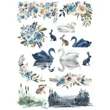 2 pçs/lote Cisne Lago Coelho Decor Scrapbook Livro Diário Papelaria Adesivos Diário Planner Escola Escritório Fontes Do Ofício