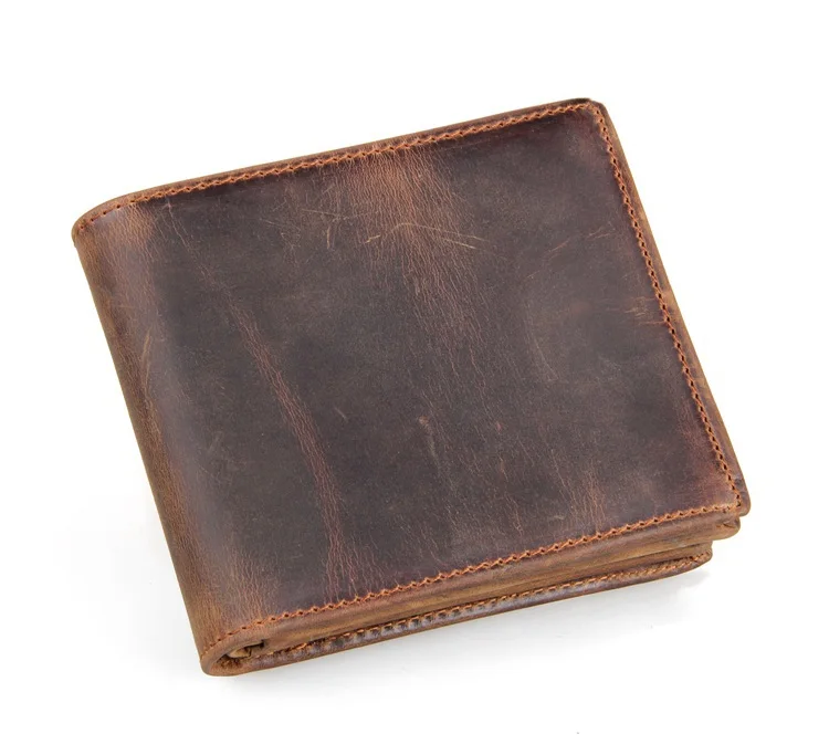 

Vintage Crazy Horse Real Leather Men Wallets Multi-functional Cow Genuine Leather Men Short Purse WalLet Card Holder #VP-J8056