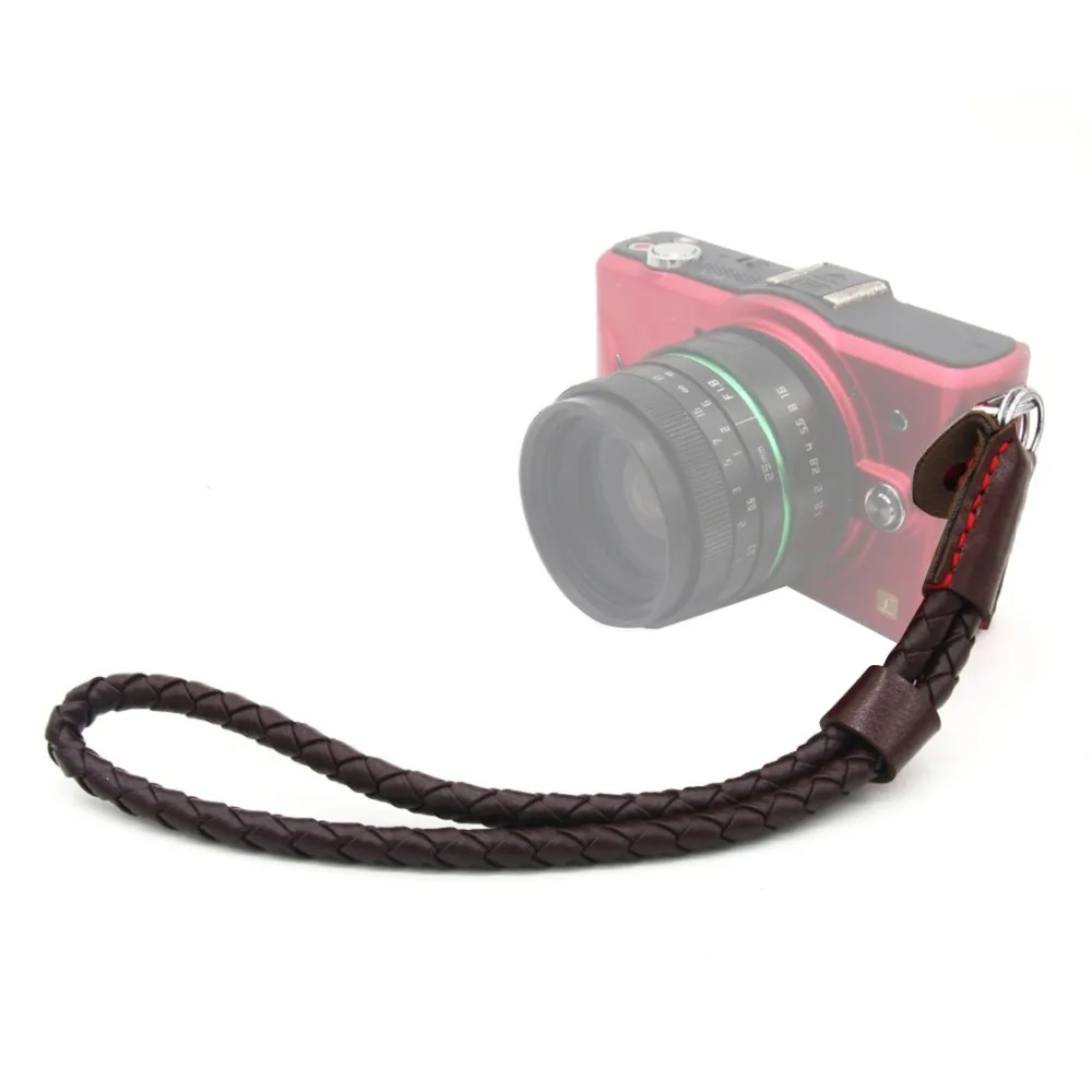 PULUZ Weave Style Cameras Wrist Strap Grip PU Leather Hand Strap for
