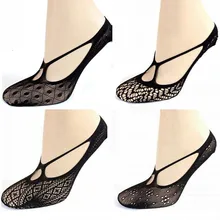 Женские забавные носки, женские невидимые дизайнерские носки с закрытым носком, летние тонкие кружевные носки, короткие ажурные носки