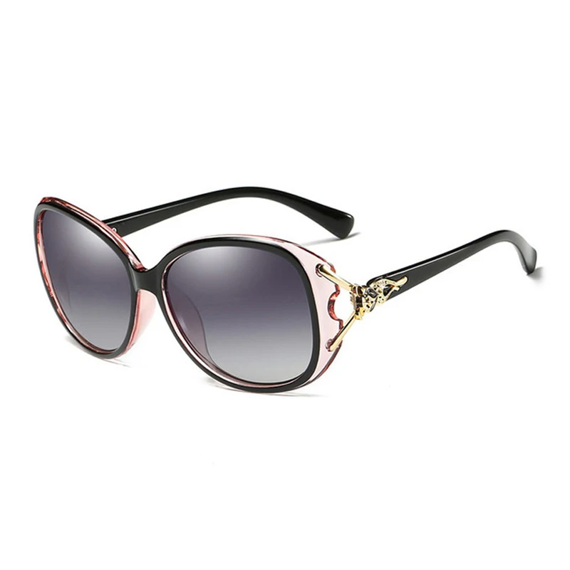 AORON Для женщин поляризованных солнцезащитных очков роскошный чехол-портмоне в ретро-очки с оправой для девочек Градиент Цветные очки для дизайна бренда - Цвет линз: Pink Grey