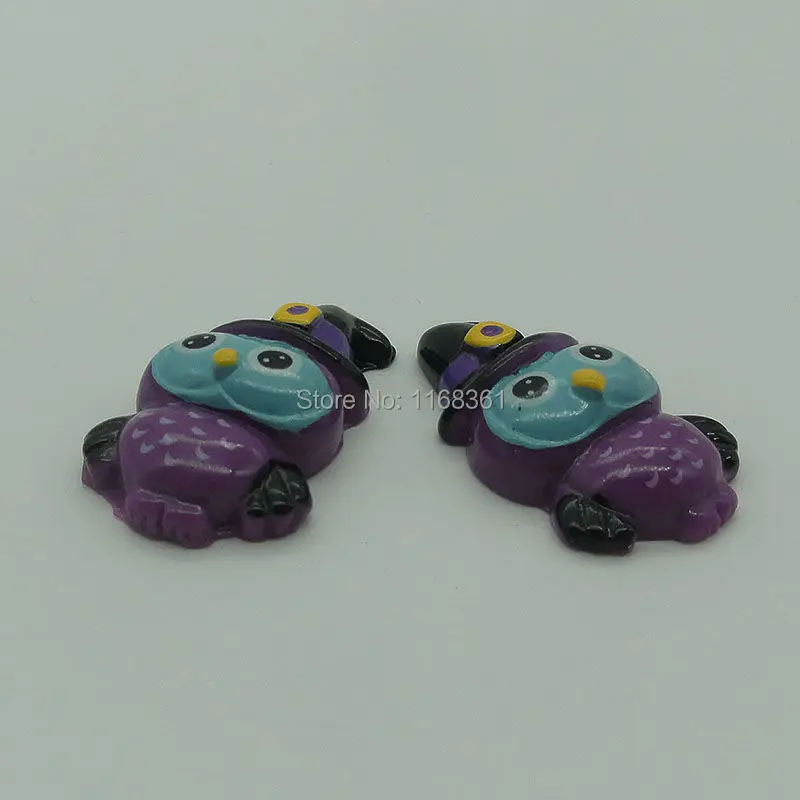 1pcs/lot resin flat back Halloween violet owl 31mm Cabochons Scrapbooking Hair Bow Center DIY Christmas decration C104-6