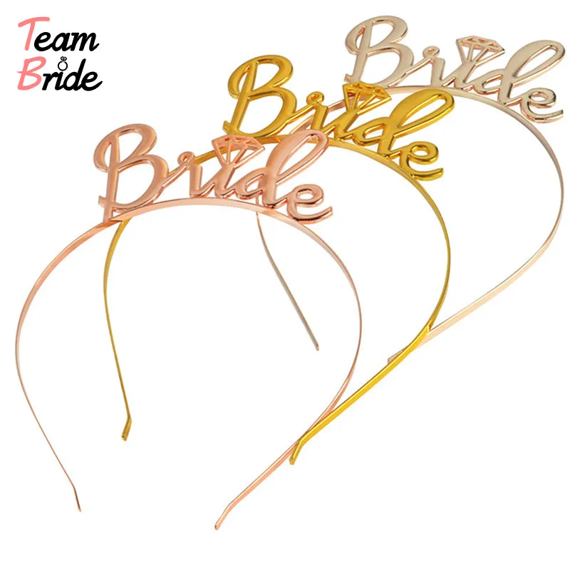 

Team Bride Wedding Decorations Bridal Shower Wedding Veil Bride To Be Hair hoop Bachelorette Party Girl Hen Party Decoration