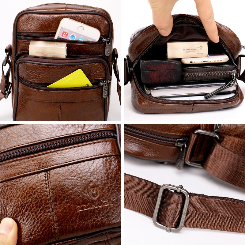  Genuine Leather Crossbody Men Messenger Bag Hot Sale Male Small Man Flap Fashion Shoulder Bags Men' - 32908809478