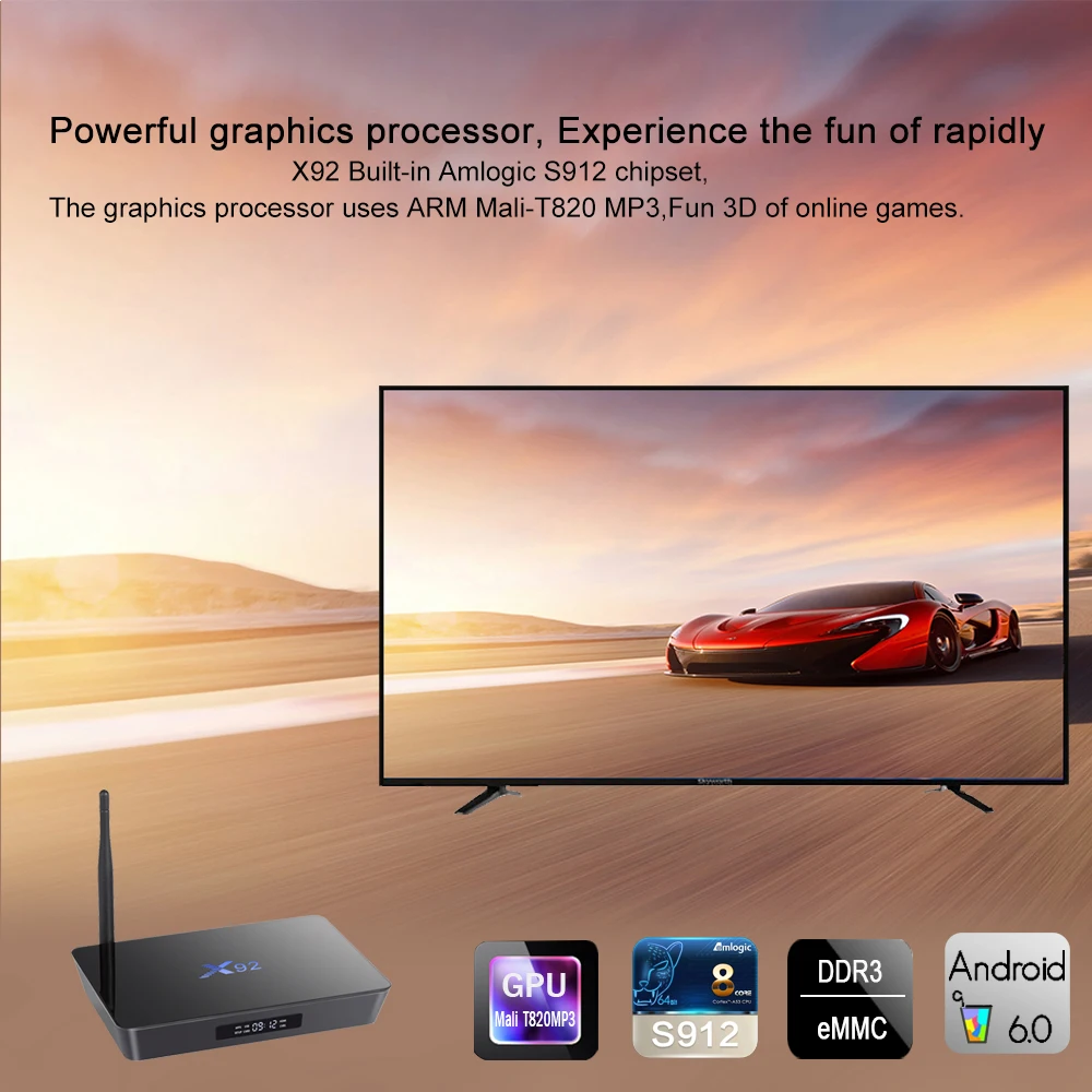 OLOEY OTA 3G/32G Android 7.1 TV Box X92 Amlogic S912 Octa Core 2G/16G X92 Smart Set Top Box With 1000M BT 2.4GHZ/5.8G Dual Wifi