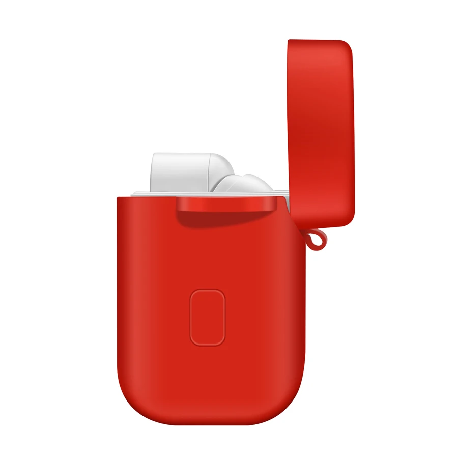 Силиконовый чехол для наушников с карабином для Xiaomi Airdots Pro Bluetooth беспроводная гарнитура защитный чехол - Цвет: red