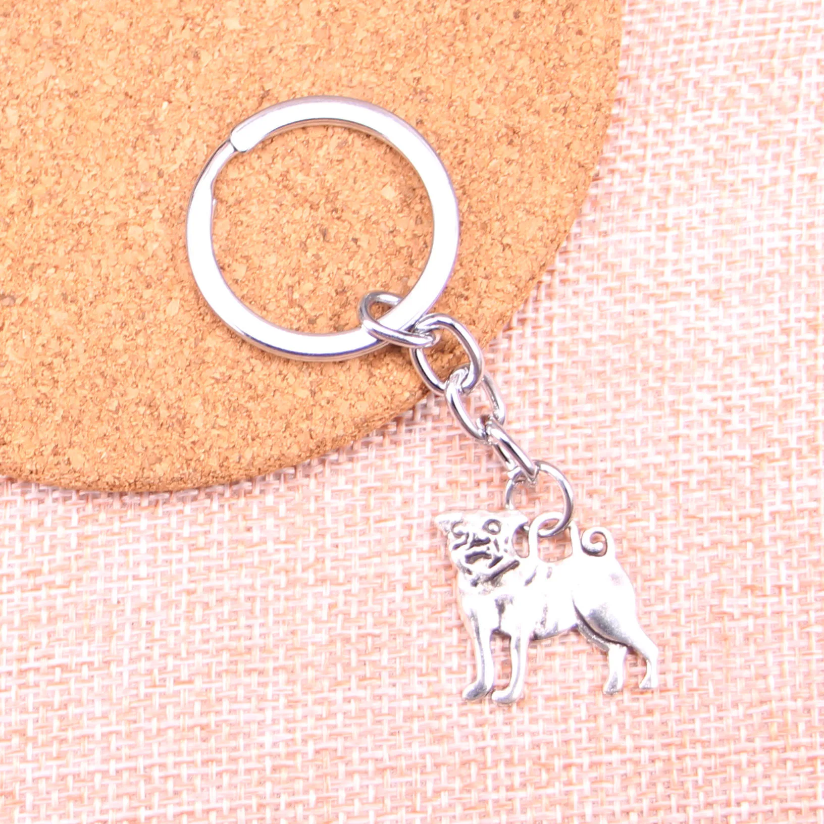 

New Arrival dog pug Charm Pendant Keychain Key Ring Chain Accessories Jewelry Making For Gifts