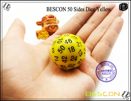 BESCON 50 Sides Dice Yellow-2
