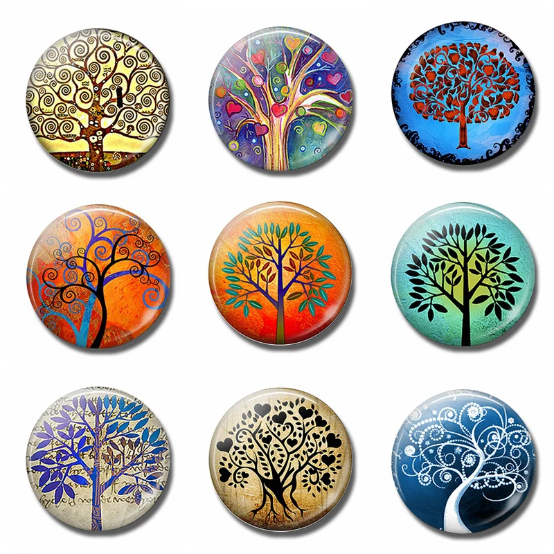 

Klimt Tree of Life 30 MM Fridge Magnet Gustav Klimt Glass Cabochon Art Refrigerator Sticker Tree Life Note Holder Home Access