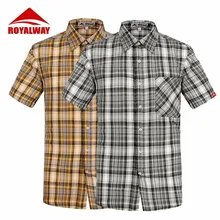 ROYALWAY мужские рубашки Кемпинг Туризм быстросохнущая дышащая клетчатая рубашка Европейский стиль новое поступление# RIM7101BSlian мужские g