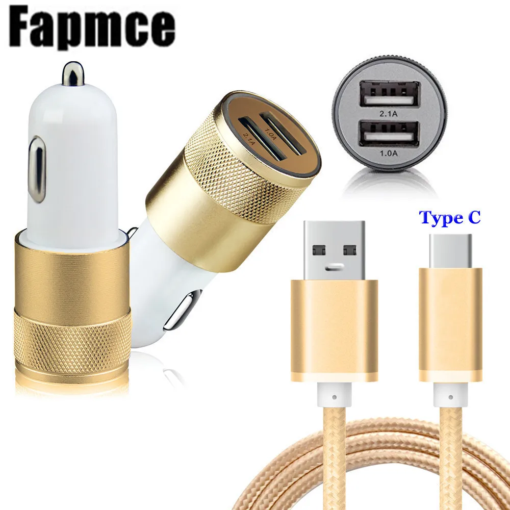 2Ports Aluminum USB Car Charger +USB Type-C Nylon Cable for Huawei Mate 9 10 Pro Meizu Pro 5 6 7 Plus MX6 Samsung Galaxy Note 8 2Ports Aluminum USB Car Charger +USB Type-C Nylon Cable for Huawei Mate 9 10 Pro Meizu Pro 5 6 7 Plus MX6 Samsung Galaxy Note 8
