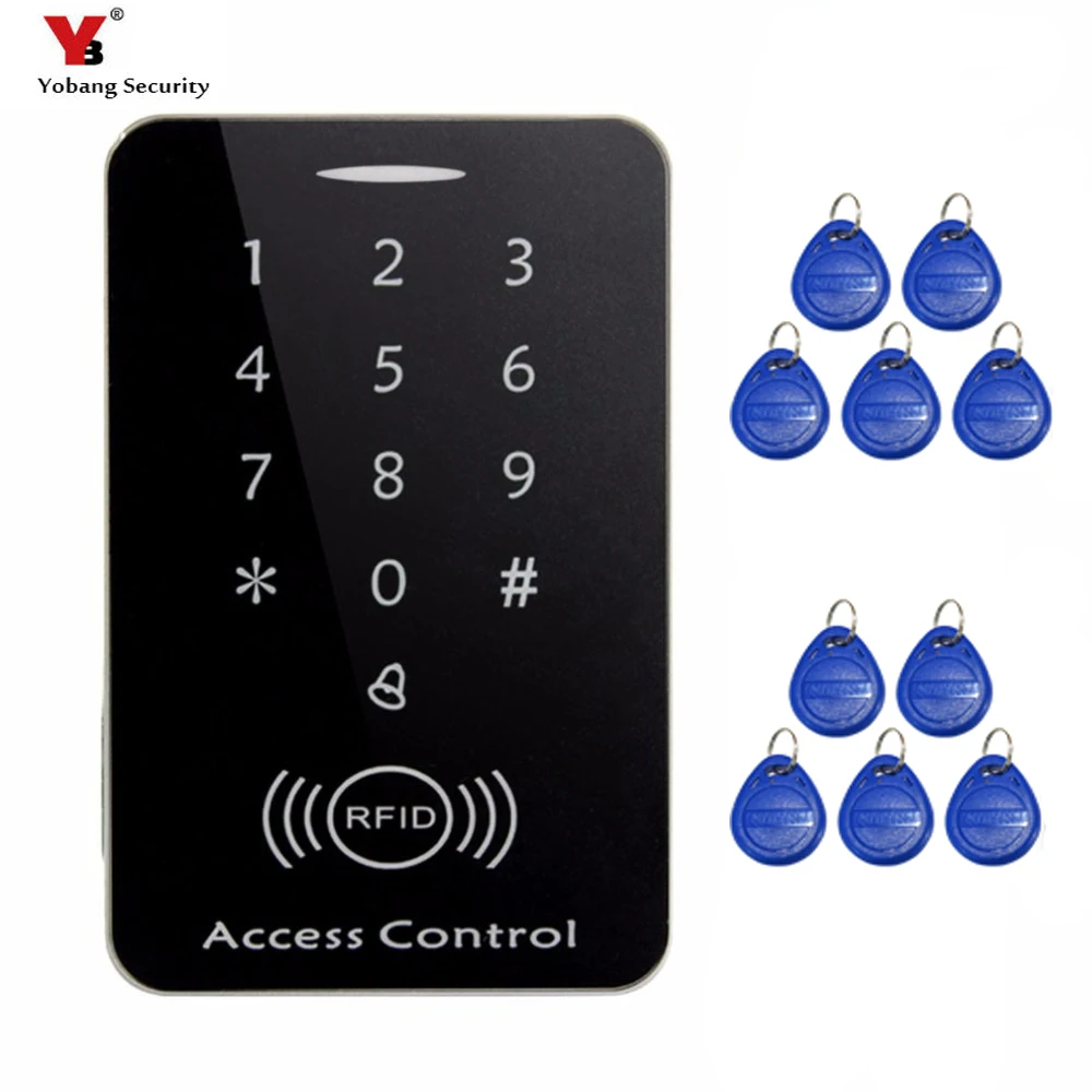 Yobang безопасности 10 шт. RFID брелок контроля доступа ворота системы безопасности Бесконтактный вход Электрический дверной замок система контроля доступа