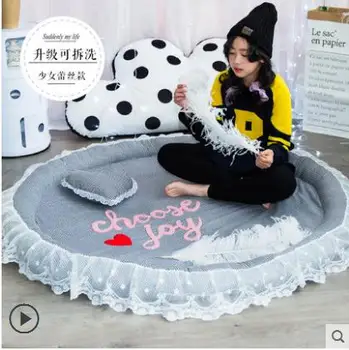 

145cm Coral Velvet Chair Floor Mat Unicorn Printed Round Carpet for Living Room Children Bedroom Play Area Outdoor Rugs Home Tex