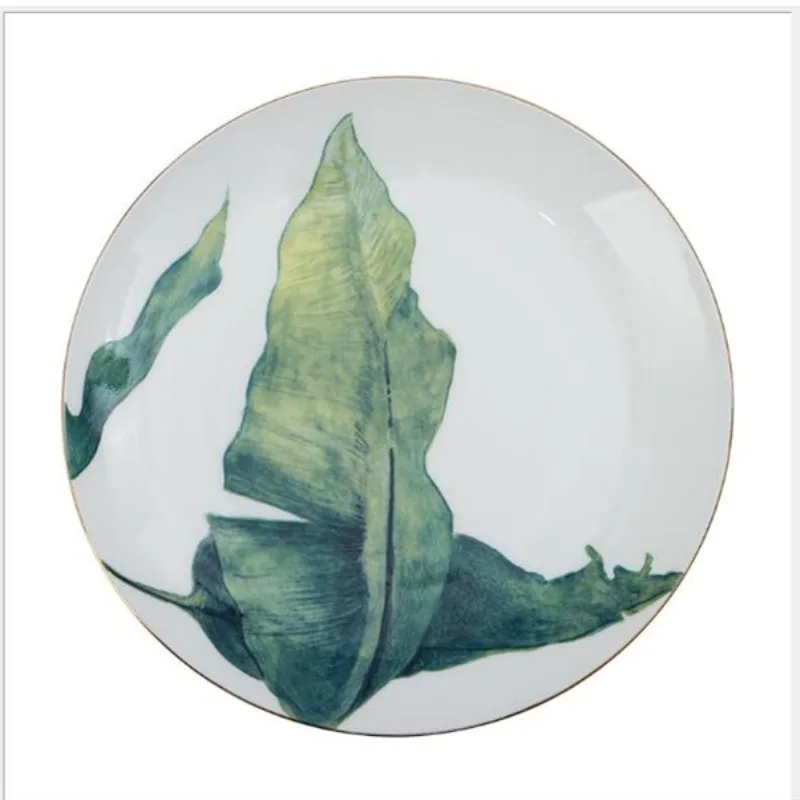 Green Plants Porcelain Dinner Plate (9)