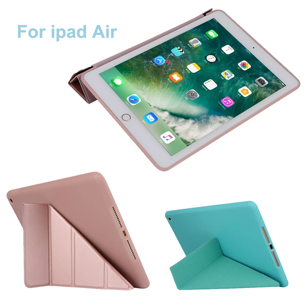 Viviration TPU New Smart Magnetic Fold Stand Skin Cover Shell Case For iPad Air 9.7 Inch For ipad 5 5th Fold Protector