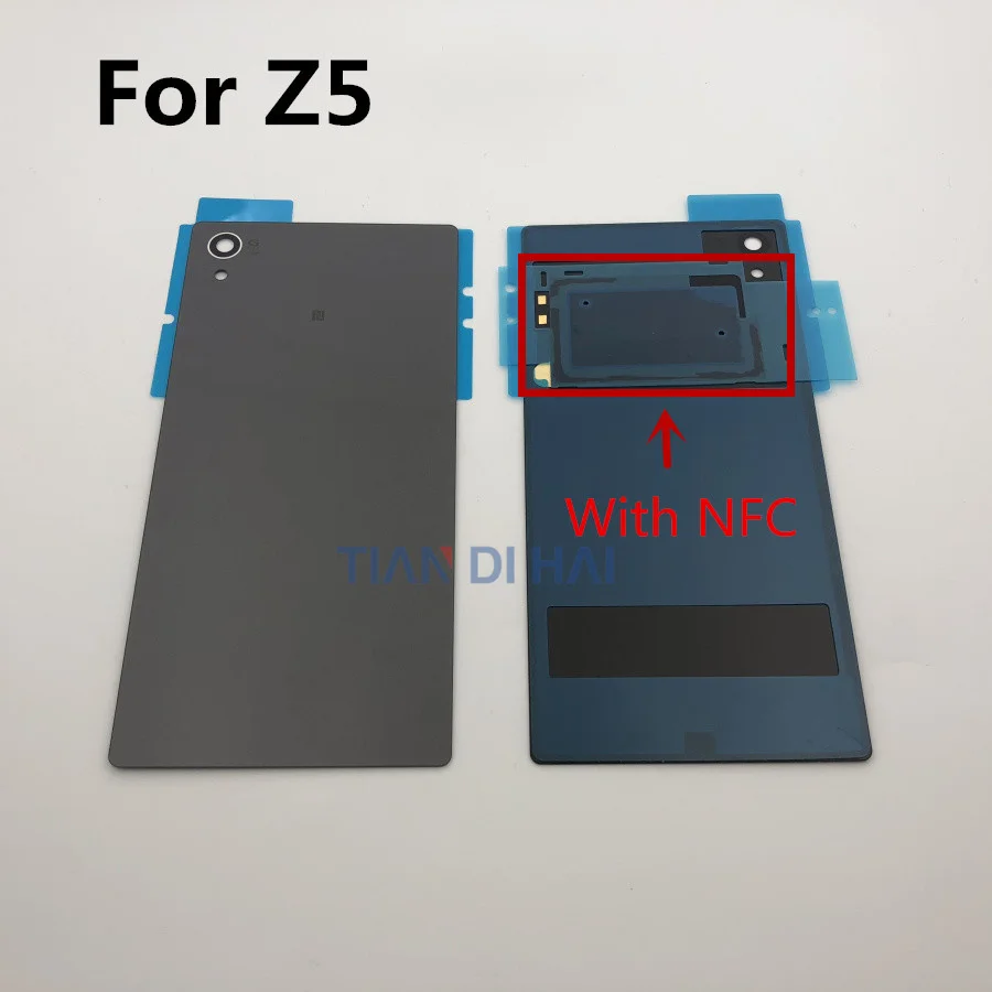 

For Sony Xperia Z5 Back Battery Cover Door Housing Rear Back Glass Cover + NFC Waterproof Sticker E6603 E6633 E6653 E6683