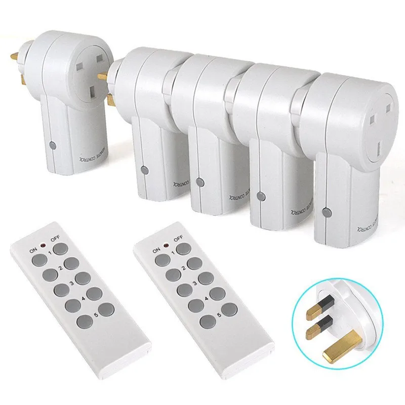 Power Outlet Light Socket Wireless Switch Home Mains UK Plug AC Power With 433.92MHz Remote Control For Smart Appliances