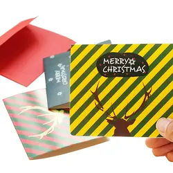 5 шт./lotAntlers серии Рождеством в сложенном виде с конвертом открытка, поздравительная открытка День рождения подарок на Новый год карты