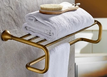 

Antique Brass Wall Mounted Bathroom Towel Rack Shelf Rails Double Bar Wba075