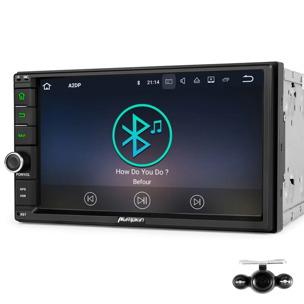 

Pumpkin 2 Din 7'' Android 7.1 Universal Car Radio No DVD Player GPS Navigation Fast Boot Car Stereo Bluetooth DAB+ 3G Headunit
