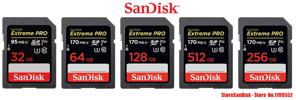 Карта памяти SanDisk Extreme Pro SDHC/SDXC SD карты памяти 32 Гб 64 Гб 128 ГБ 256 C10 U3 V30 UHS-I cartao de карты памяти карты для Камера