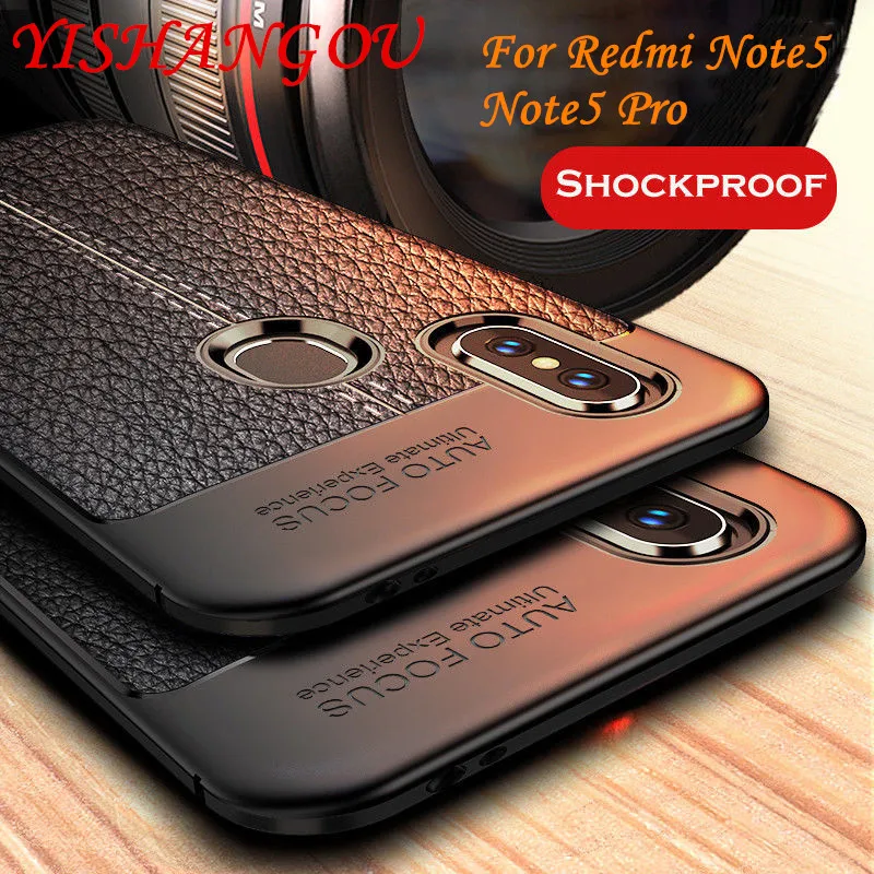 buy YISHANGOU Case For Xiaomi Redmi Note 5 Pro 6 6A s2 Litchi Leather Silicon Carbon Fiber Cases For Redmi 6A S2 Y2 6 Pro Soft Cover