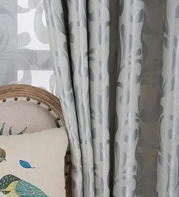 Простые европейские жаккардовые затемненные занавески s золотой розовый серый для гостиной спальни на окно бархатные занавески Тюль кухонные занавески - Цвет: Gray Curtains