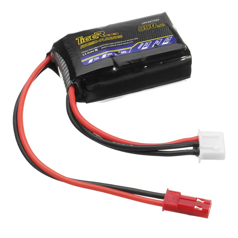 Tiger Power 7 4 в 550 мАч 60C 2S Lipo разъем батареи JST для RC FPV гоночной камеры дрона