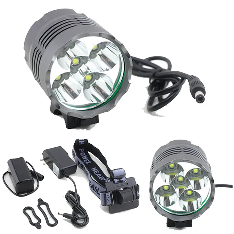 Excellent 7000 Lumen Cycling Helmet Bike Light 5x Cree XM-L T6 Led Bicycle Headlamp Bike Head Light + 8.4V 18650 Battery Pack + Charger 0 Excellent 7000 Lumen Cycling Helmet Bike Light 5x Cree XM-L T6 Led Bicycle Headlamp Bike Head Light + 8.4V 18650 Battery Pack + Charger 0