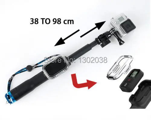 Аксессуары для Gopro 39 98 см алюминиевый раздвижной монопод с дистанционным