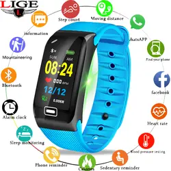 LIGE 2019 Спорт Смарт часы умный Браслет водостойкий сердечного ритма кровяное давление монитор фитнес-трекер Bluetooth часы