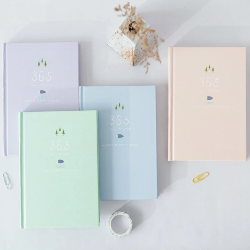 

Notebook 365 Days Personal Diary Planner Hardcover Notebook Diary Office Weekly Schedule Agenda Cute Korean Stationery