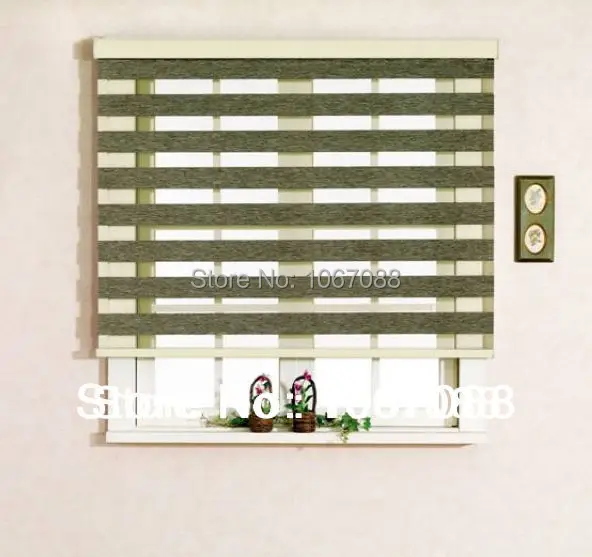 Wholesale Retail 100Polyester Linen Green Zebra Blinds High Quality Translucent Customized