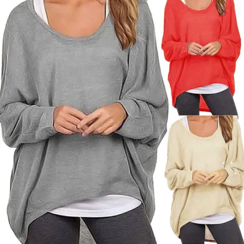 

Hirigin 2017 Fashion Women T-Shirts Plus Size Women Long Sleeve Slolid Color T-Shirts Autumn Warm Pure Cotton T Shirts Womens