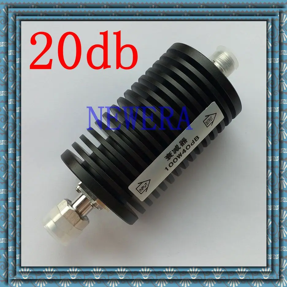 

100W N-type RF coaxial fixed attenuator, 20db, DC-3Ghz,free shopping