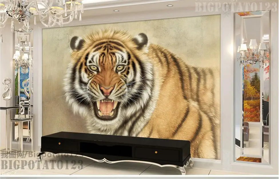 3d стереоскопические обои с изображением тигра фон для телевизора гостиной
