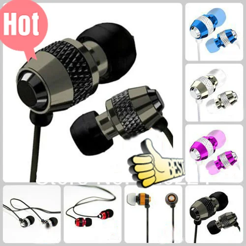 Wholesale 500pcs/lot high quality for MP3 MP4 Wallytech Metal Earphones headset headphone 3.5mm jack | Электроника