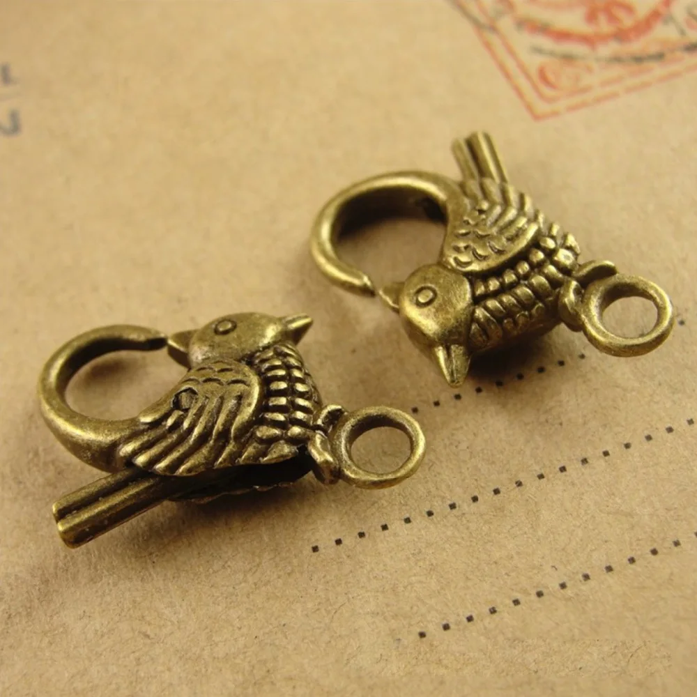 REGELIN 5 шт./лот Ретро маленькая птица застежка карабин крючки для ожерелья браслета