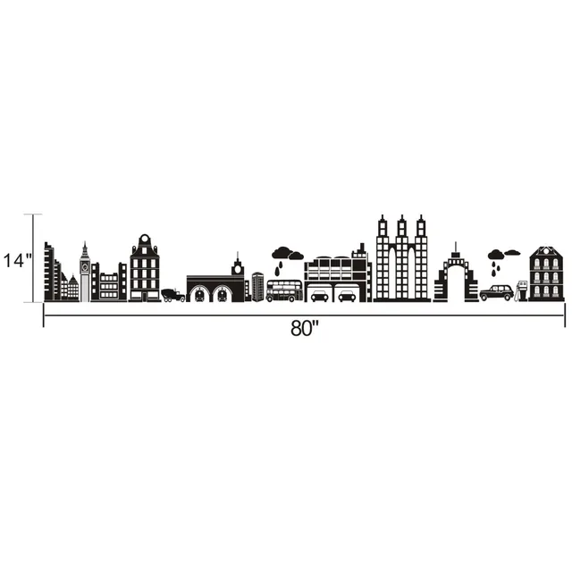 Battoo Cityscape Travel Stickers London City Skyline Decal Wall Art Battoo Cityscape Travel Stickers London City Skyline Decal Wall Art Sticker Decor Home