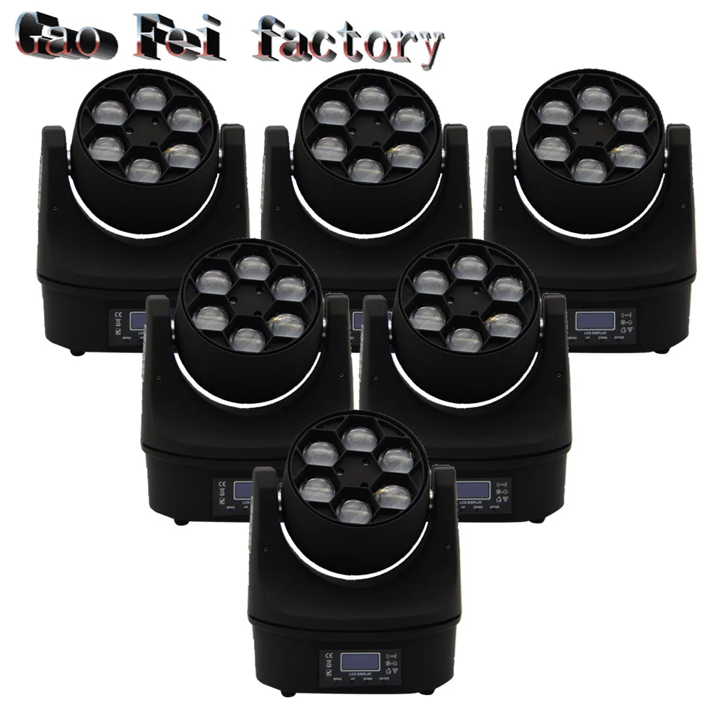

6pcs/lot Mini Bee Eye Led Moving Head Light Beam 6x15W Quad with high power 100W
