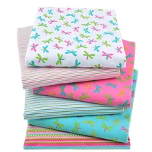 6 шт./лот, саржевая хлопковая ткань с принтом для шитья куклы, детское постельное белье, платье, юбка, пэчворк, стрекоза, тканевый материал 40x50 см