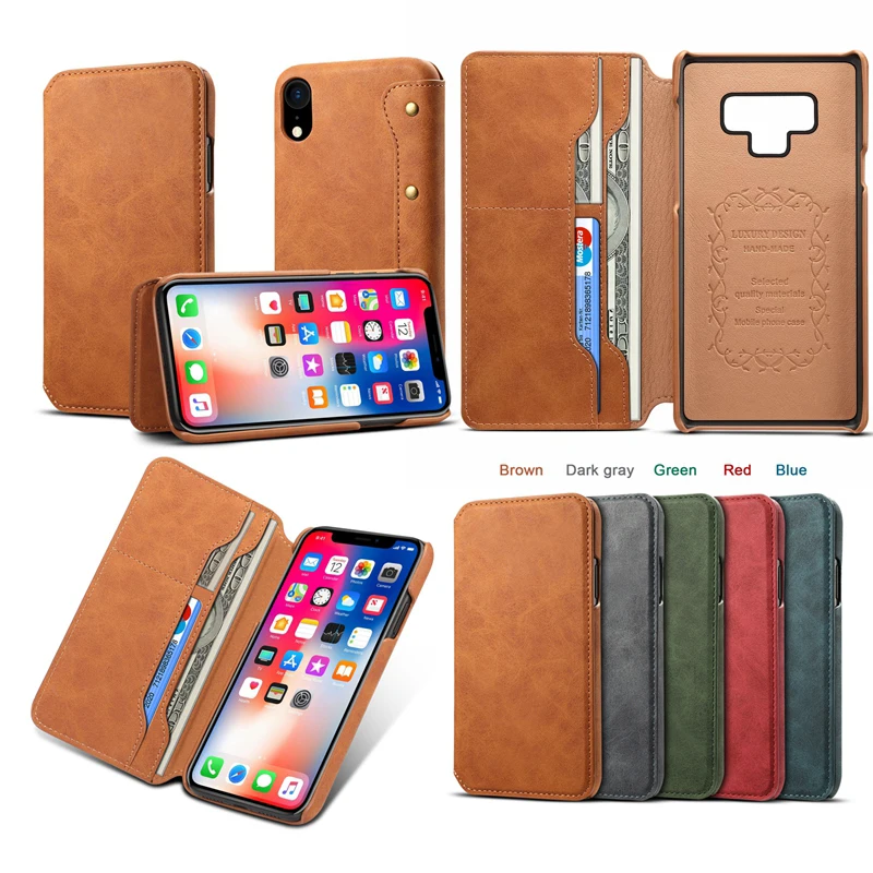Retro PU Leather Case For iPhone X xs MAX XR 8 7 6 Plus
