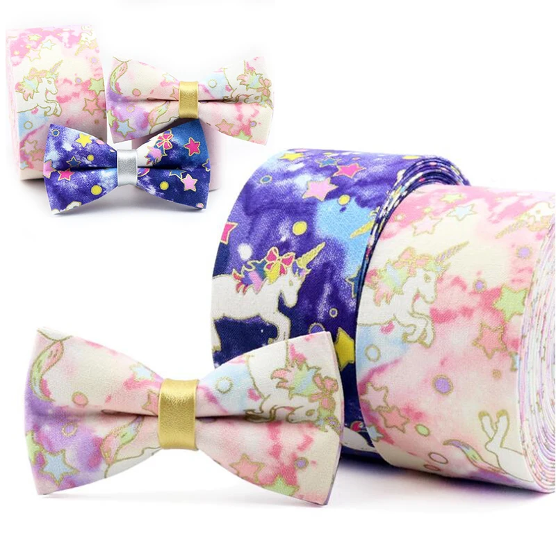 

1m/batch 10 25 40mm high quality ribbon dream unicorn cotton cloth DIY clothing accessories hair bow accessories collar