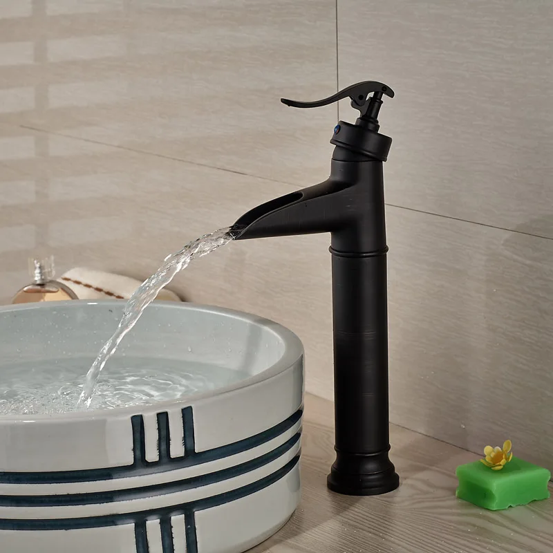 

Oil Rubbed Bronze Deck Mounted Basin Countertop Faucet Single Handle Single Hole Mixer Taps